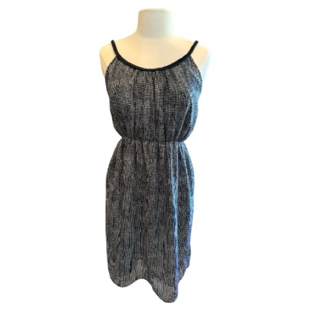 Romy Black and White Midi Dress Sleeveless with Braided Straps Size Large​